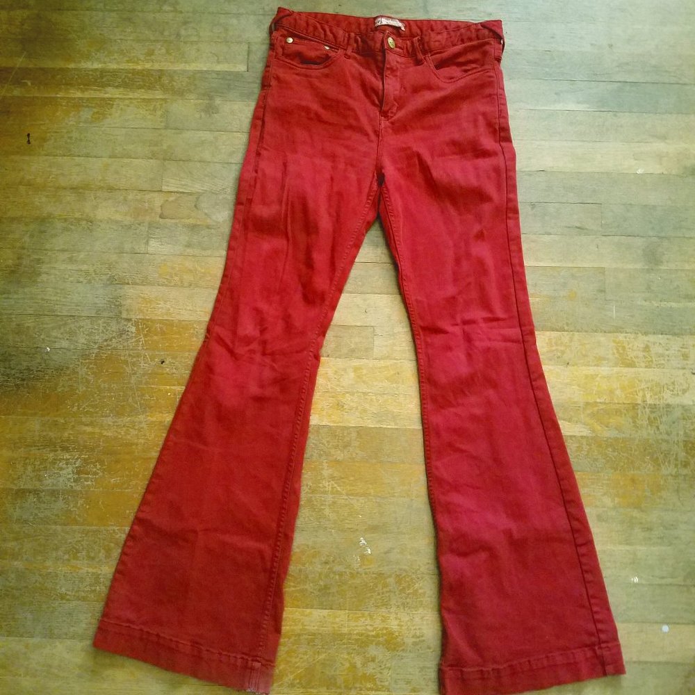 FREE PEOPLE High Rise stretch FLARE jeans 31 GUC